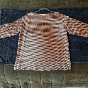 MAX MARA LEISURE 100% Silk Pattern Top